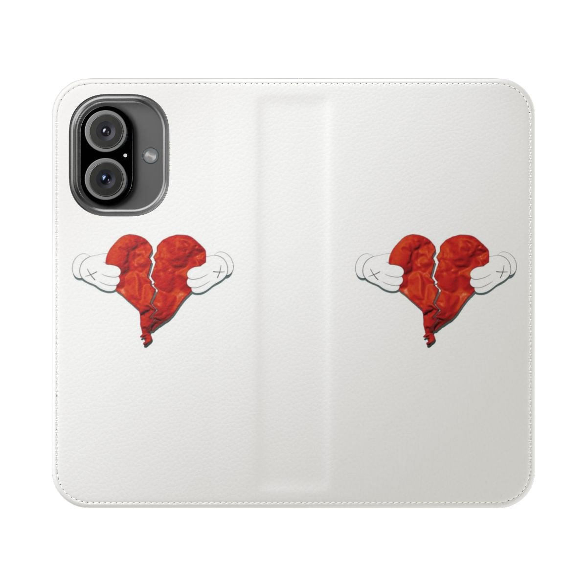 808s and Heartbreak inspired flip phone case with a vintage album cover design