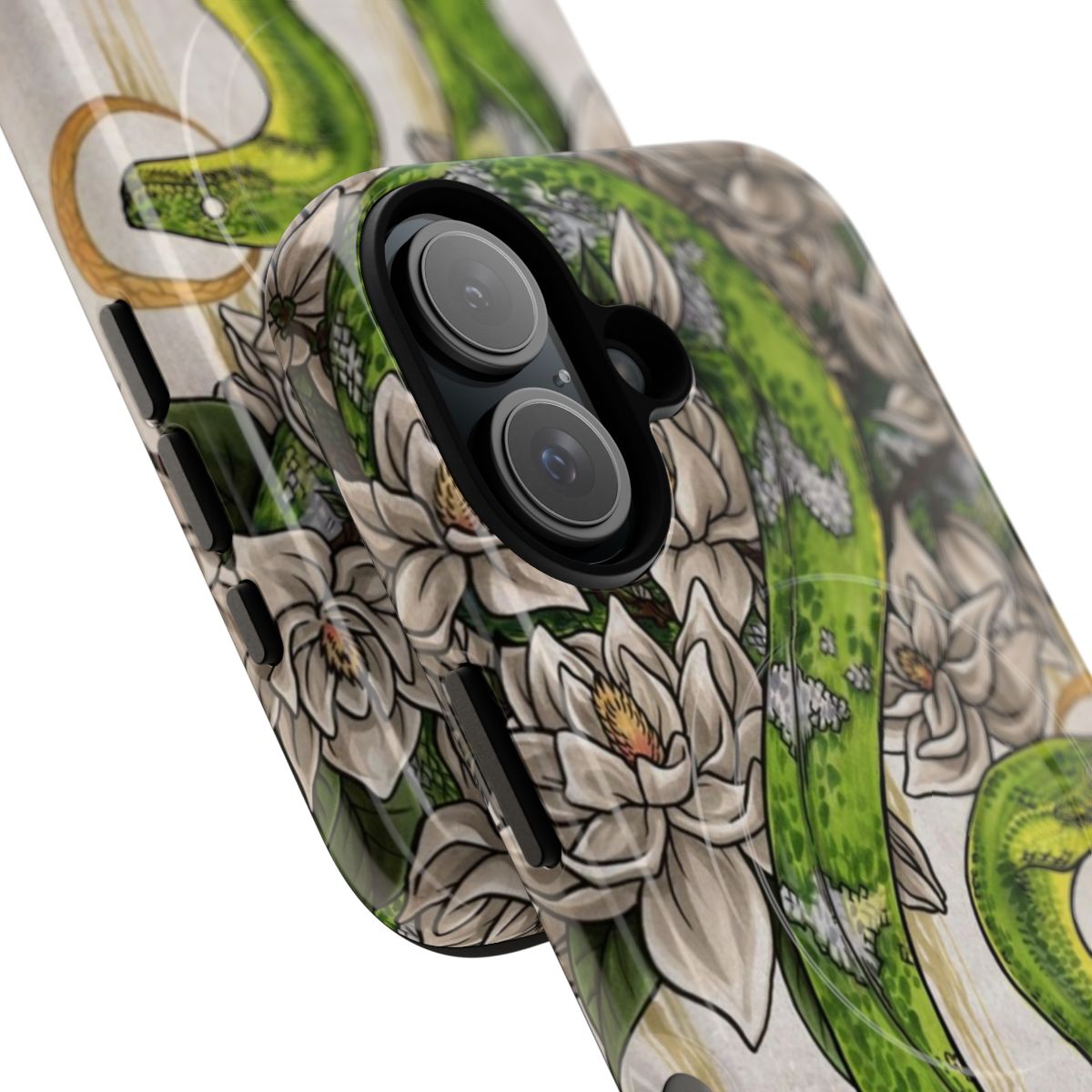 Sleek and protective magnetic phone cases featuring a snake design for snake zodiac enthusiasts. - Detail