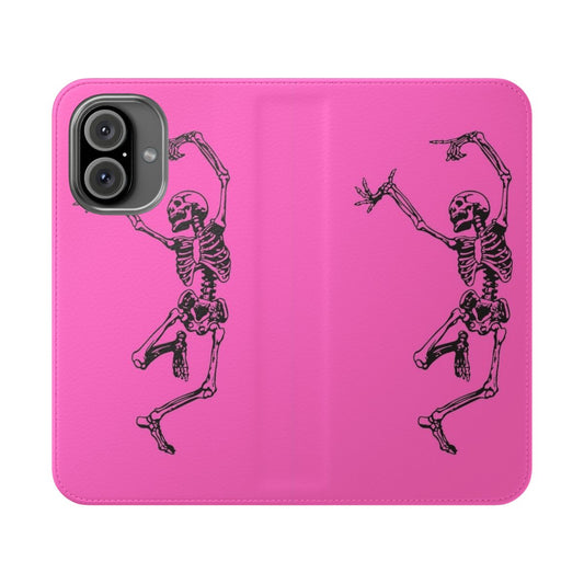 Neon death-themed phone case with occult and mystical designs