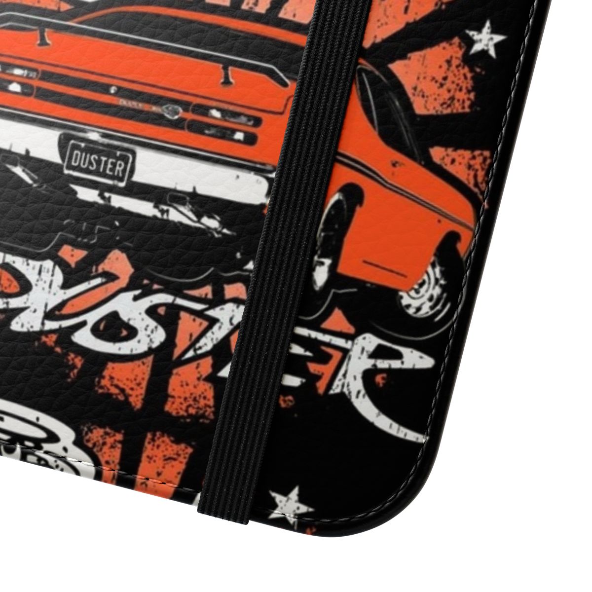 Vintage-inspired flip cover phone case for Mopar car enthusiasts - Close Up