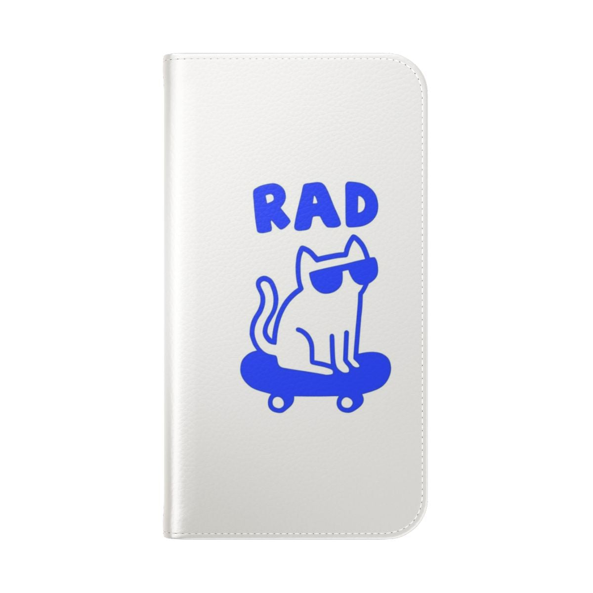 Stylish flip phone case with a radical cat design - Folded Back