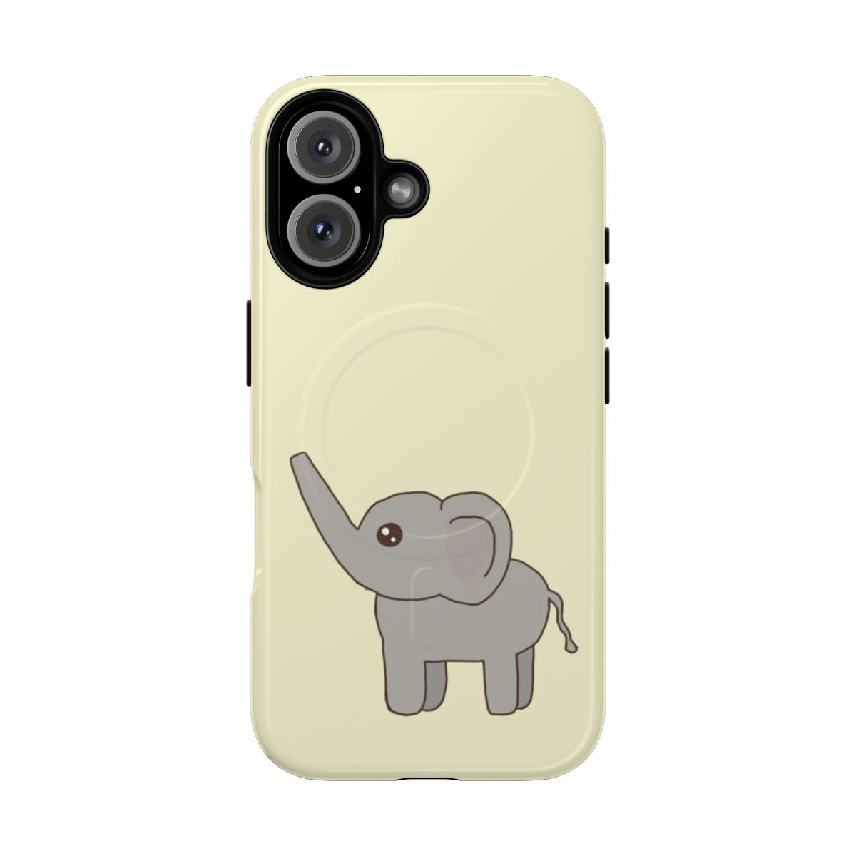 Cute cartoon baby elephant lifting its trunk on a magnetic tough phone case.