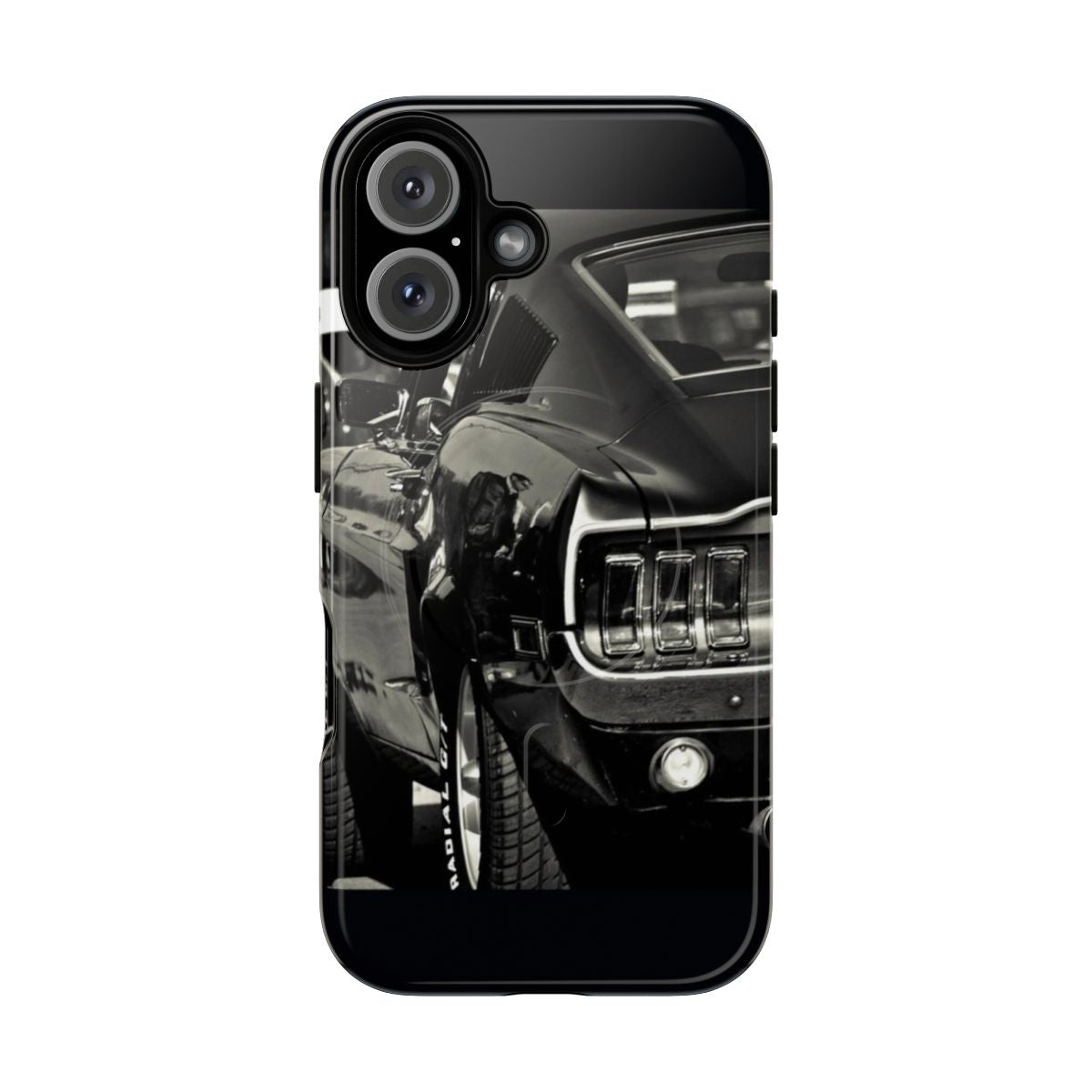 Sleek and durable phone case featuring a muscle car design, perfect for Ford Mustang enthusiasts.