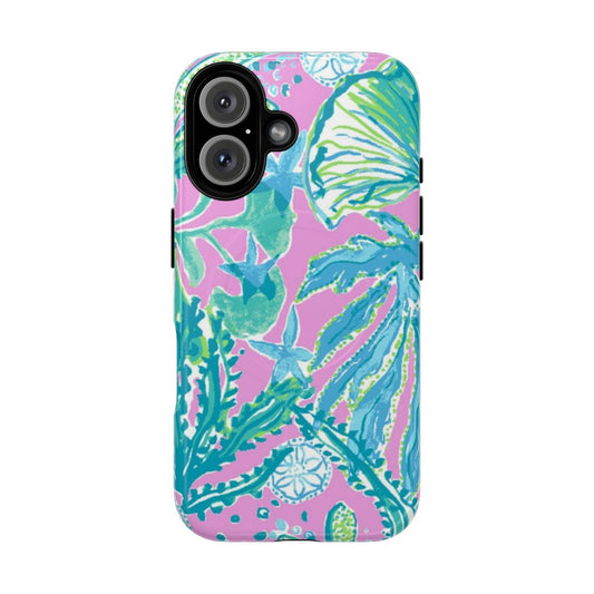 Tropical design magnetic tough phone case with floral and botanical patterns