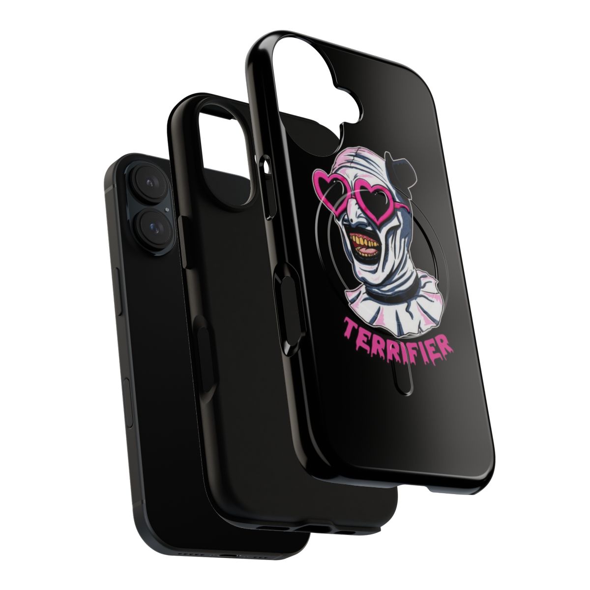 Terrifier Art the Clown phone case with heart-shaped sunglasses design - Layers