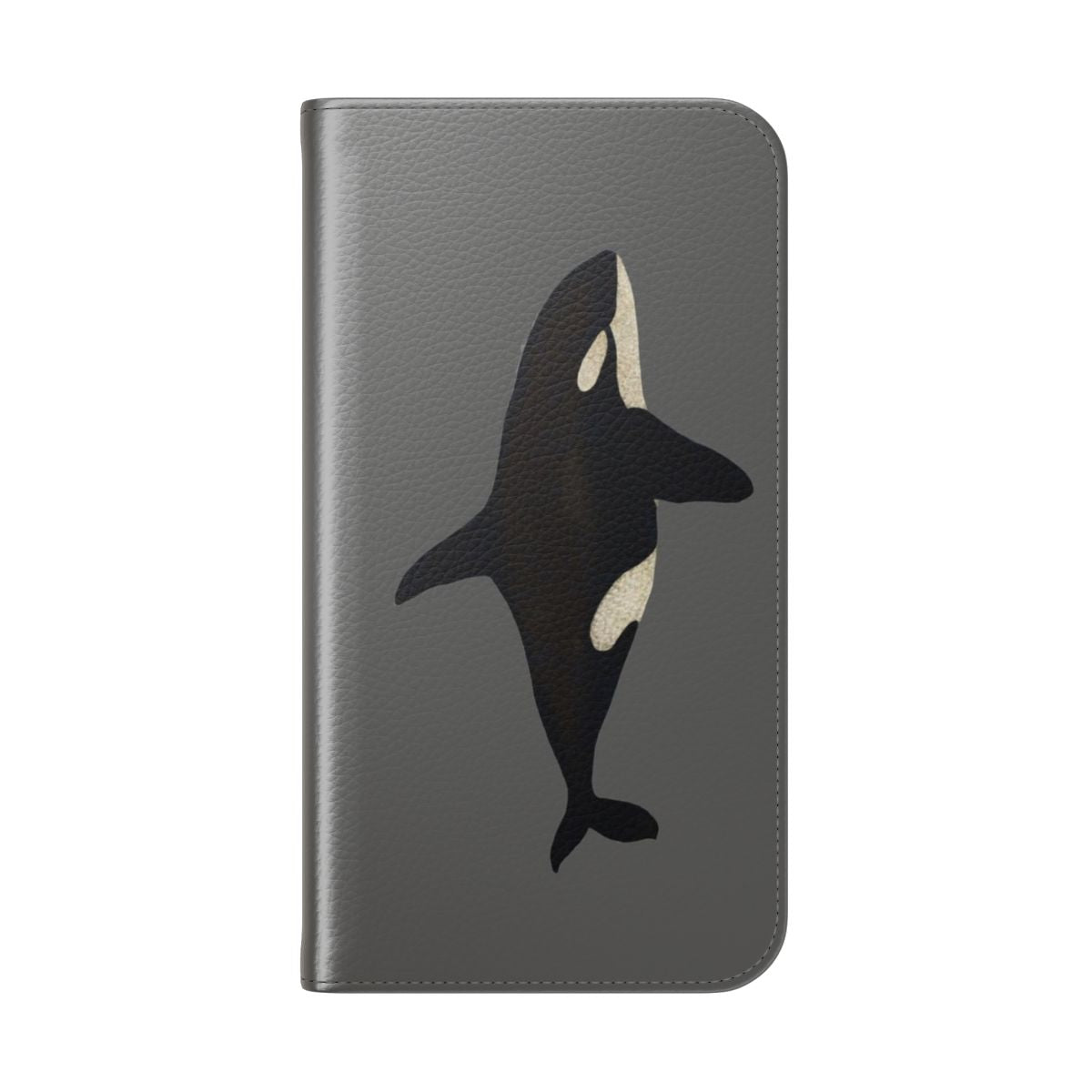 Artistic watercolor illustration of a killer whale on a smartphone flip cover case - Folded Back