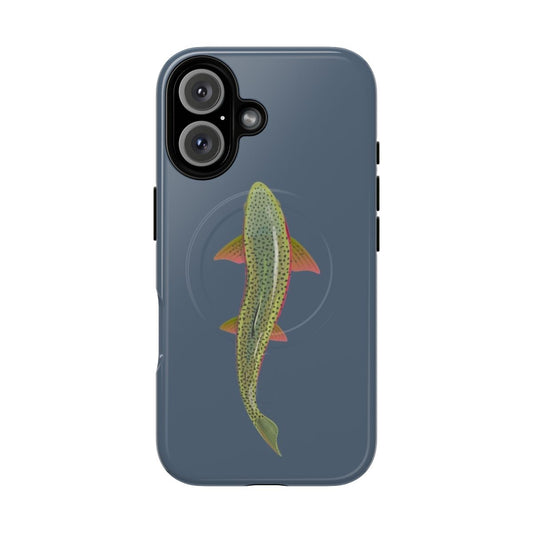 A phone case featuring a beautiful trout design for nature and outdoor enthusiasts.