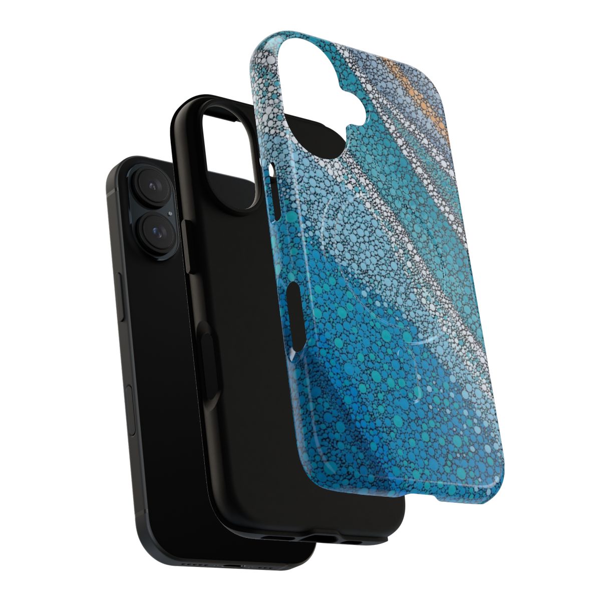 Tough magnetic phone case with aboriginal-inspired ocean design - Layers