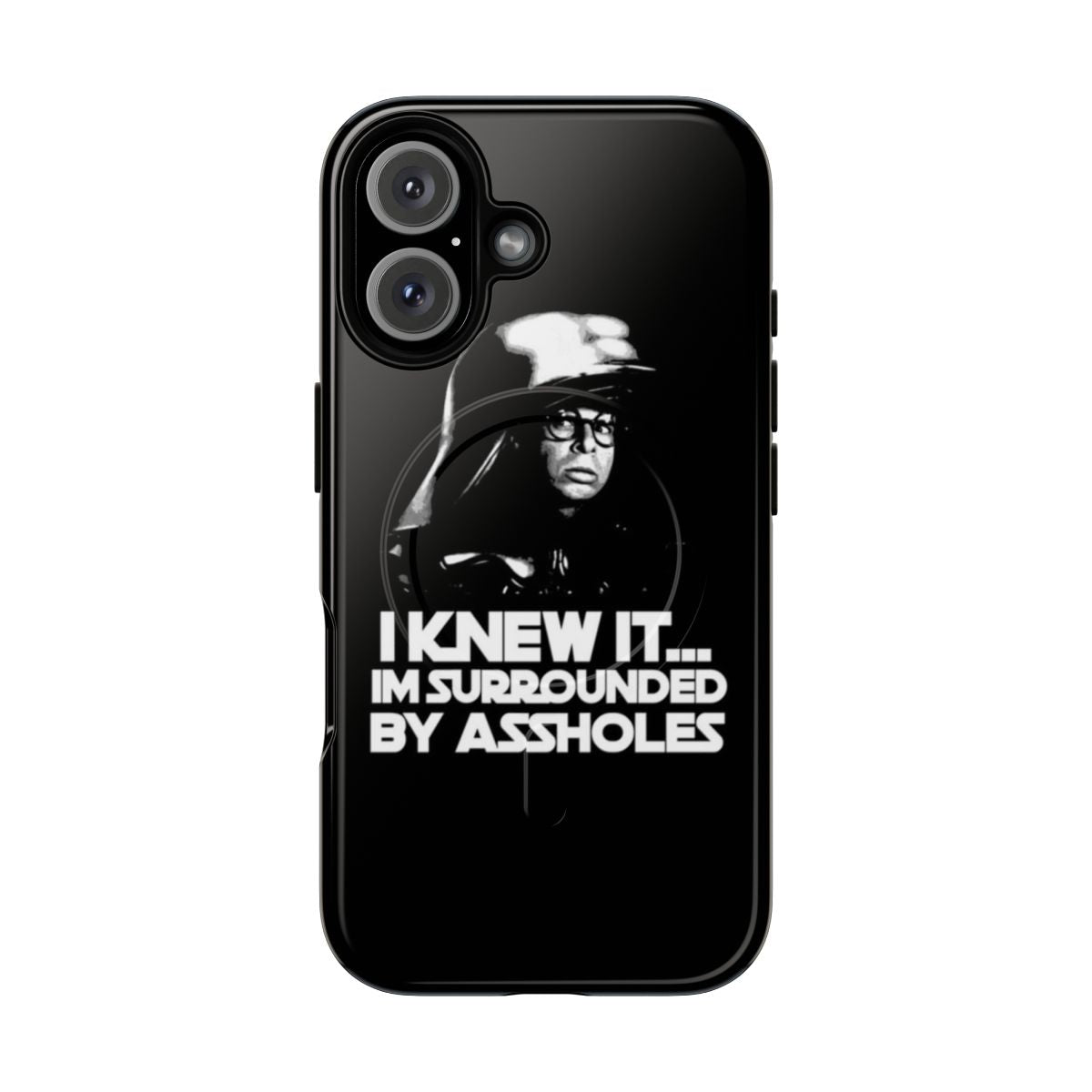 Spaceballs-inspired magnetic tough phone case featuring Dark Helmet's iconic helmet