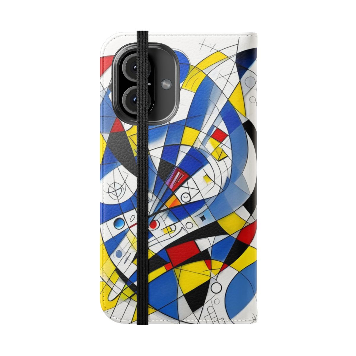 Stylish abstract art phone case with minimalist geometric patterns - Folded Front