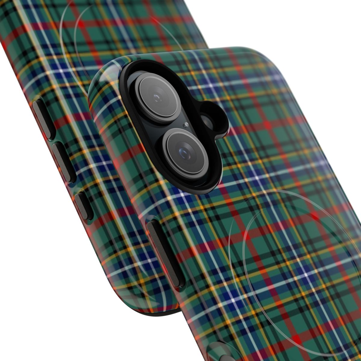 Personalized phone case featuring a classic Scottish clan tartan pattern - Detail