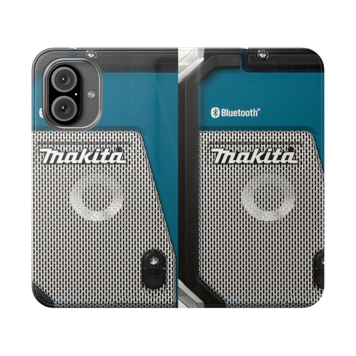 Colorful flip cover phone case with Makita Bluetooth radio and cute animal designs