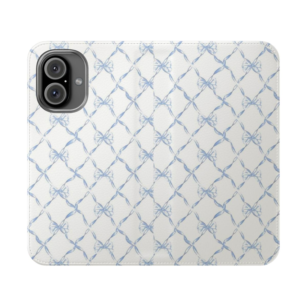 Blue ribbon bows coquette phone case in a trendy aesthetic design