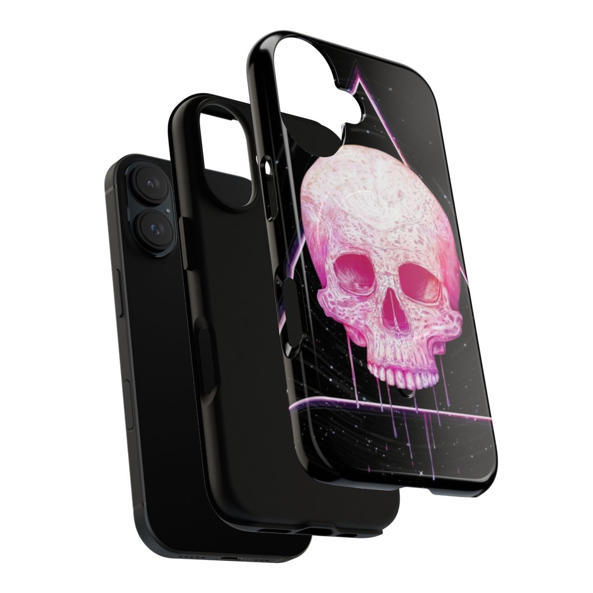 Skull in triangle graphic design on black phone case - Layers