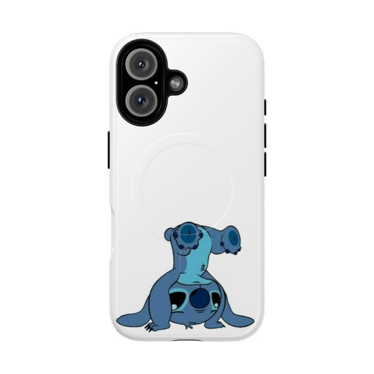 Stitch-themed magnetic tough phone case for iPhone