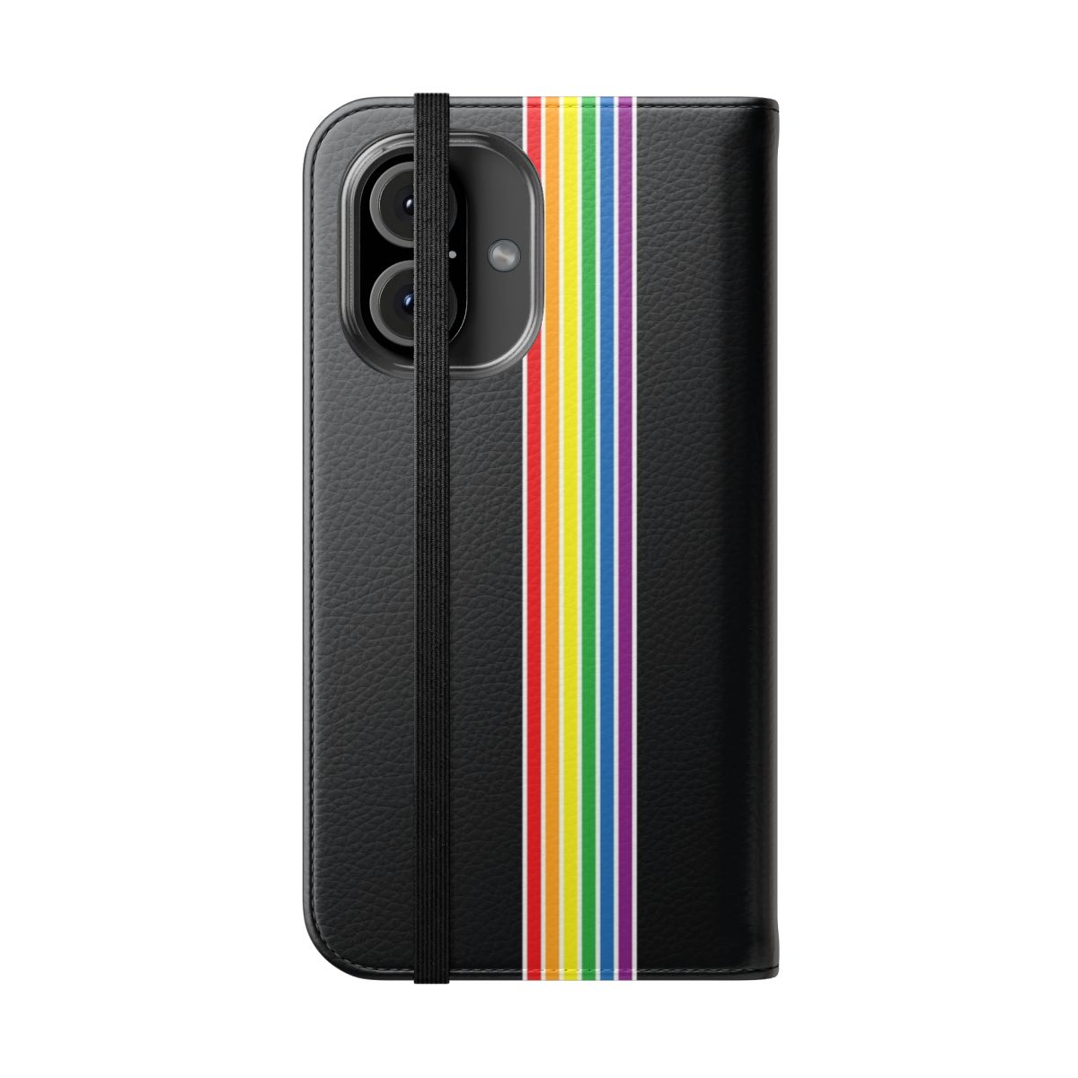 Vibrant rainbow-colored pride flag phone case - Folded Front