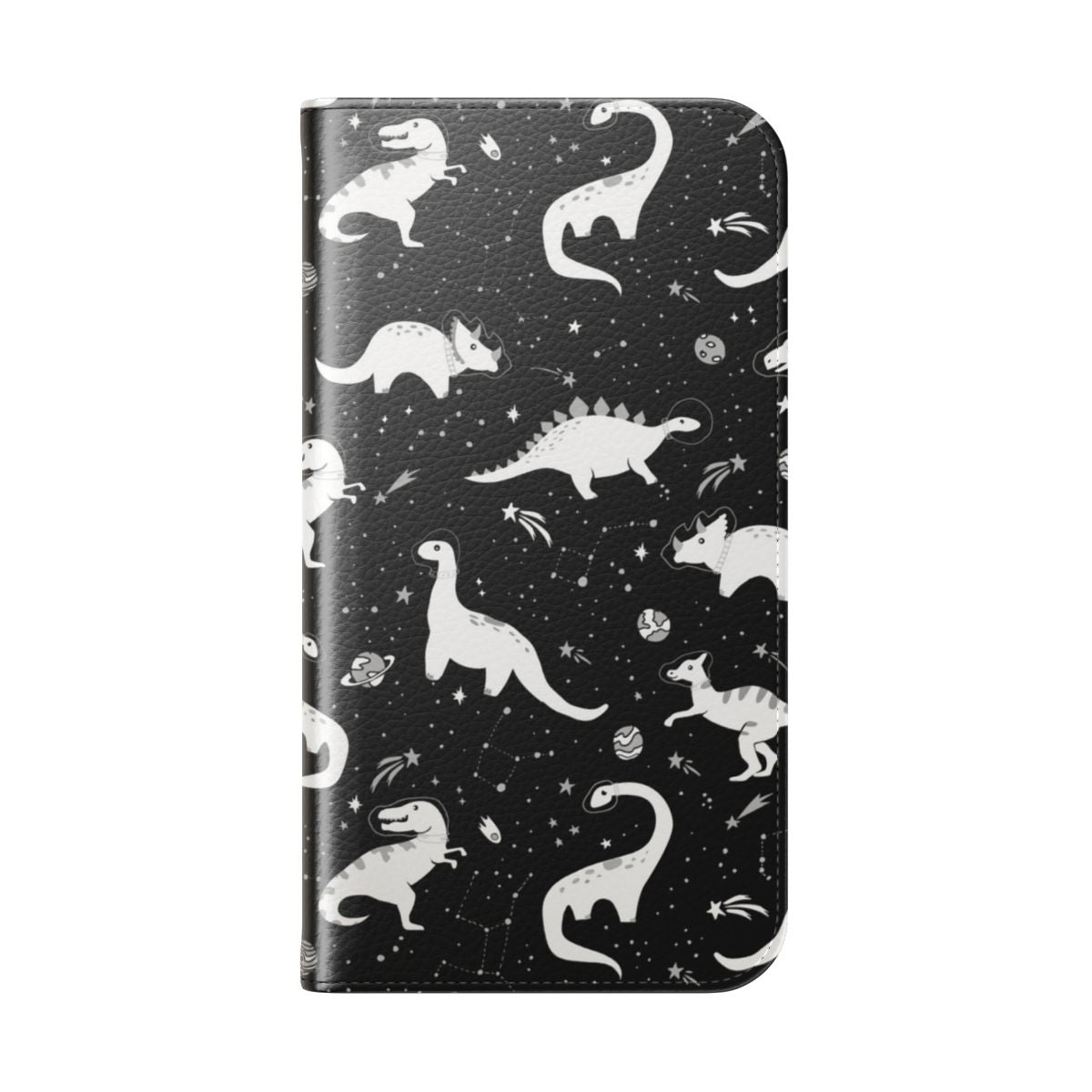 Space Dinosaurs Flip Cover Phone Case - Folded Back