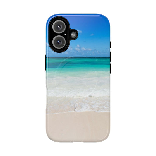 Coastal waves design on a magnetic protective phone case