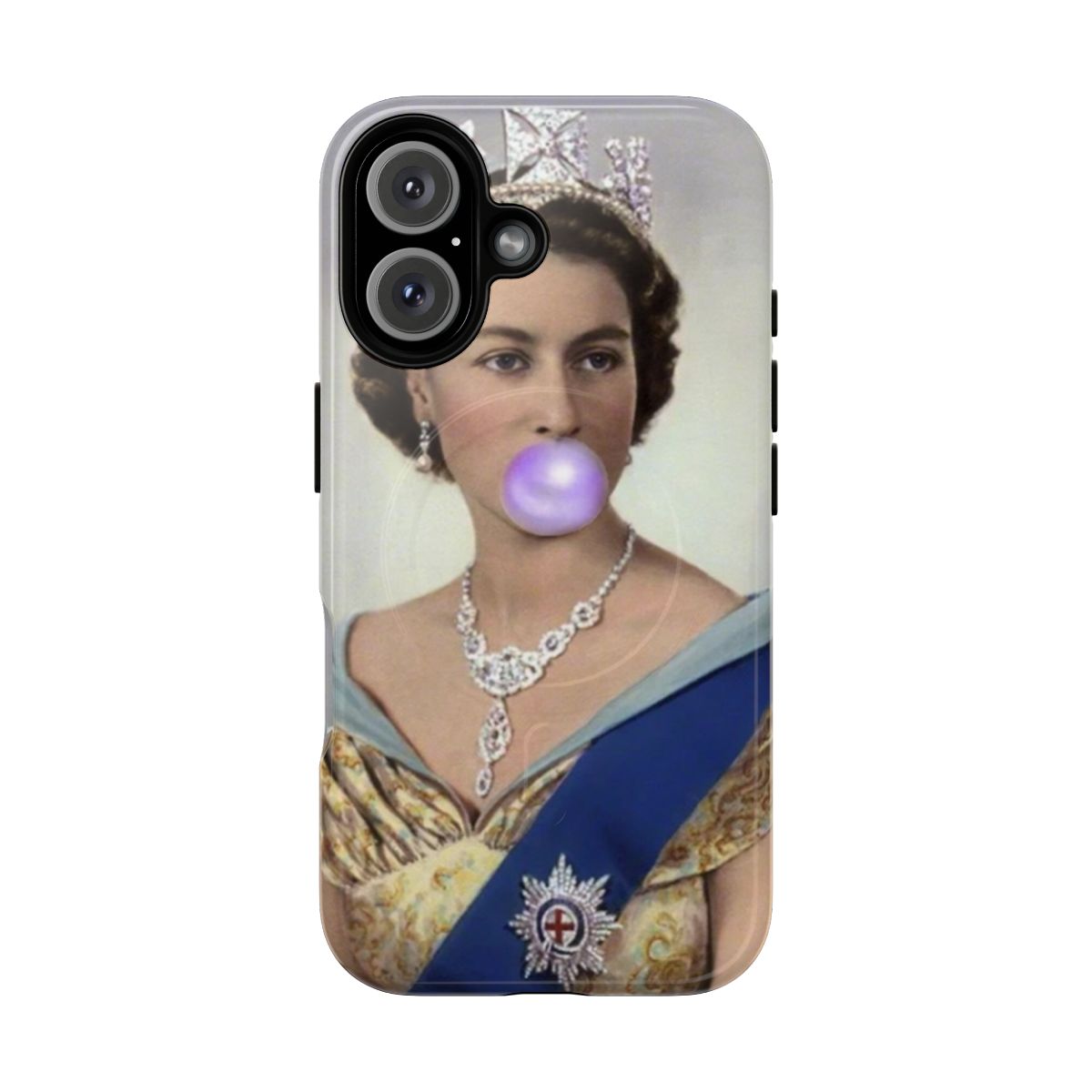 Stylish phone case with Queen Elizabeth II inspired design