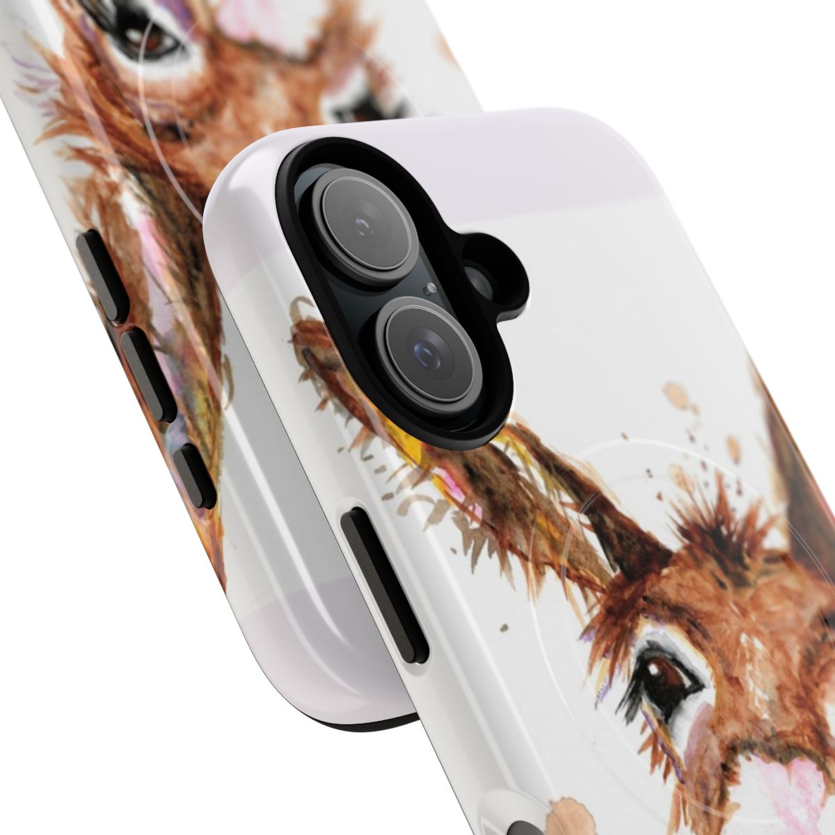 Cute and unique phone case featuring a donkey face illustration - Detail