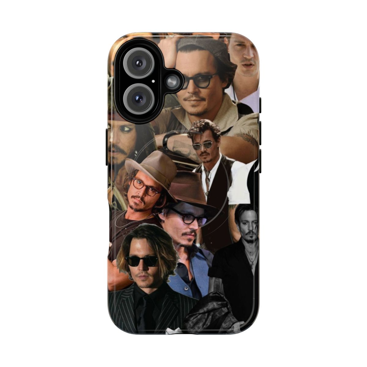 Magnetic tough phone case with an image of actor Johnny Depp