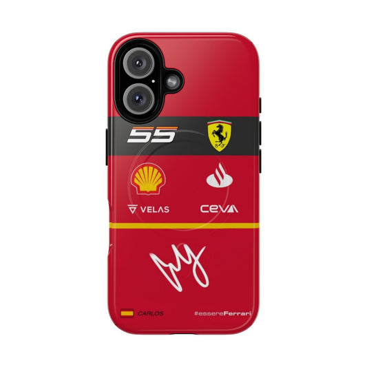 Carlos Sainz Formula 1 phone case with a sleek, magnetic design