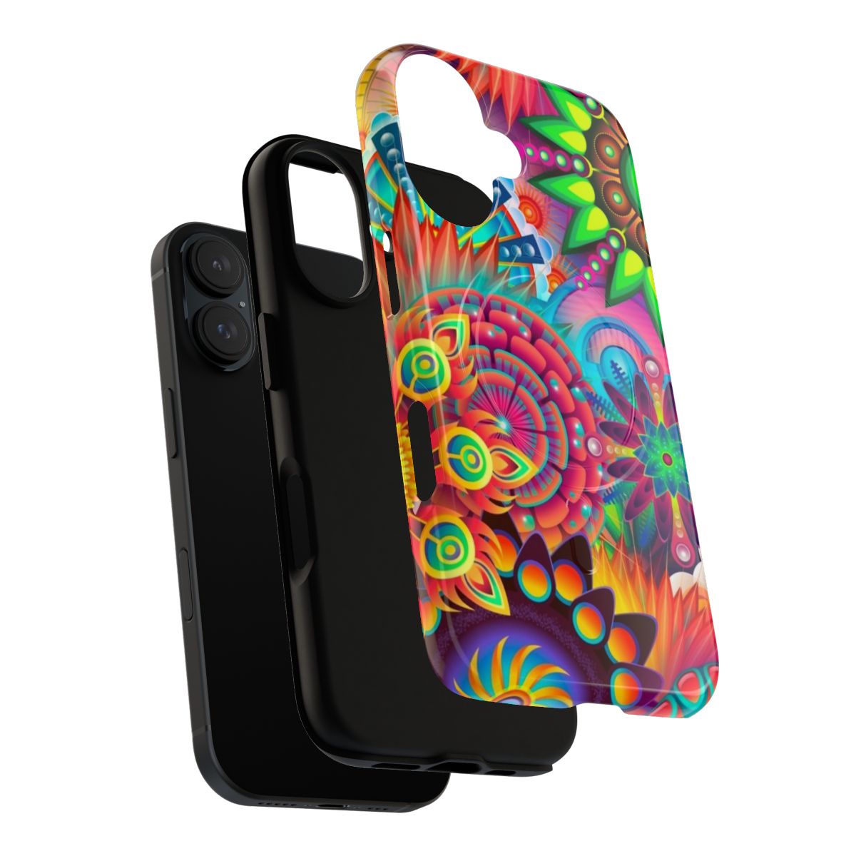 Vibrant floral design magnetic tough phone case - Layers