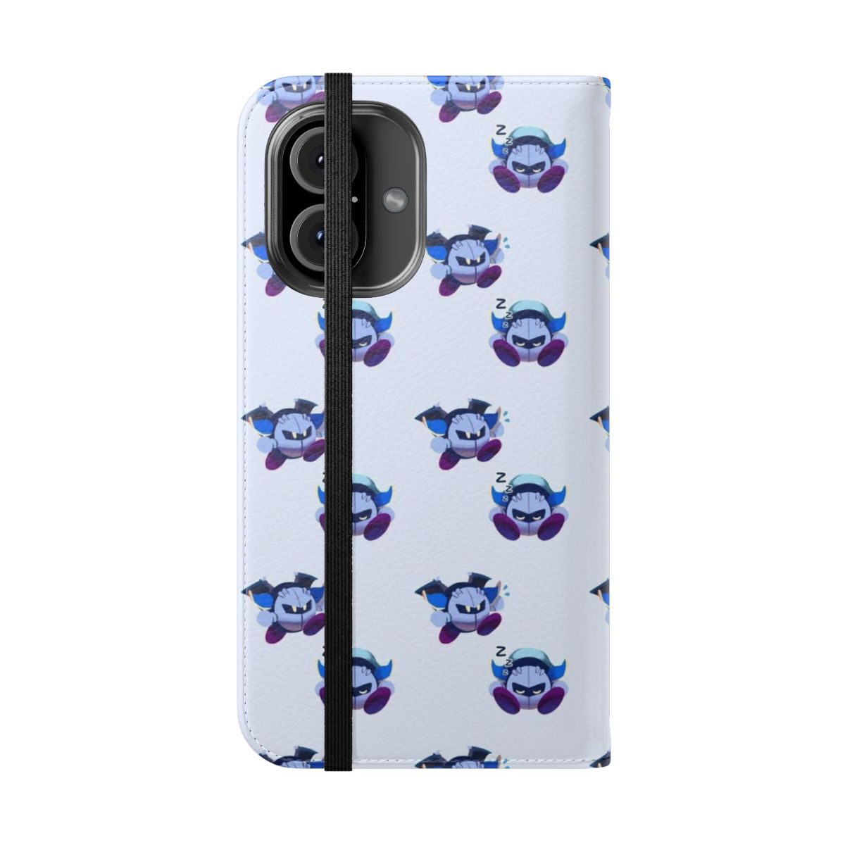 Meta Knight inspired flip cover phone case for smartphones - Folded Front