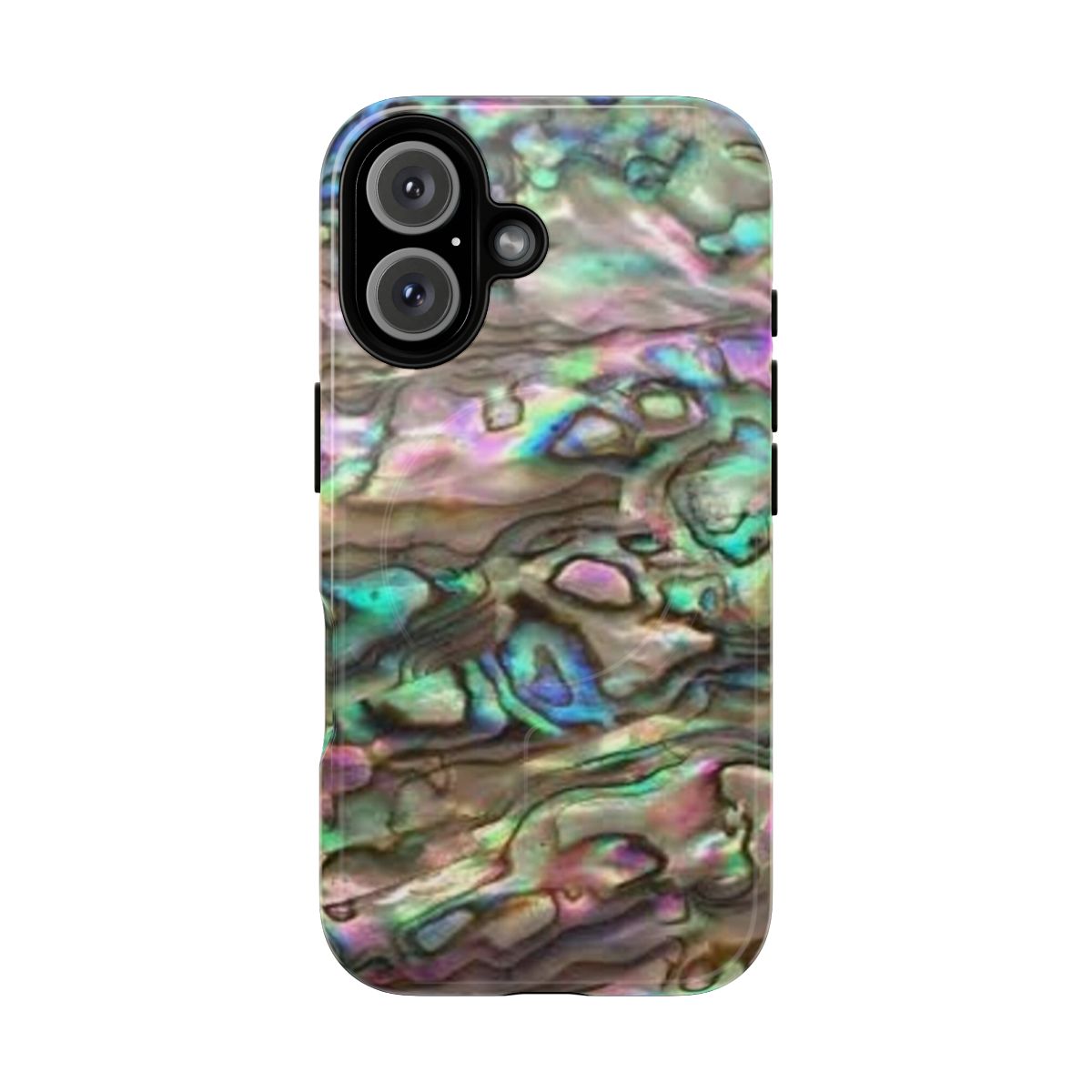 Vibrant photograph of a paua shell on a magnetic tough phone case