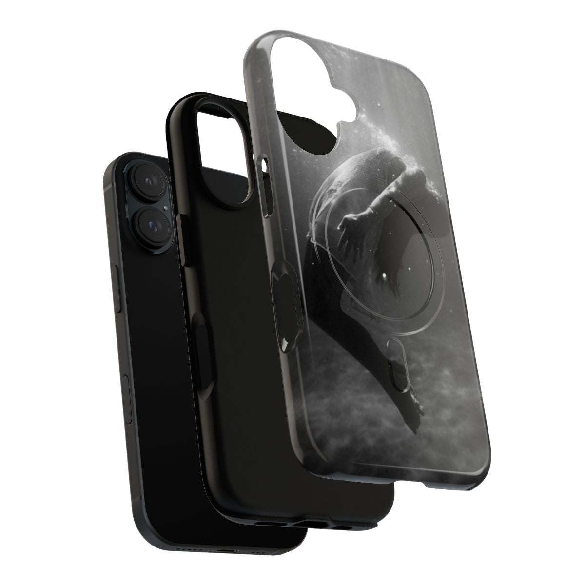 Waterproof magnetic phone case with a surreal, underwater-inspired design - Layers