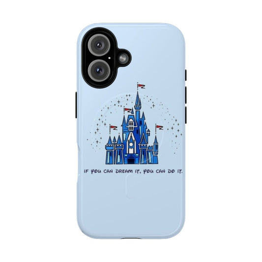 Magnetic phone case with inspirational Disney-themed design