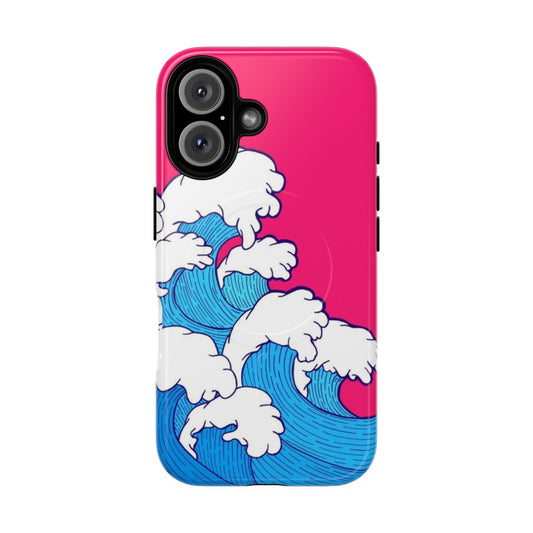 A phone case featuring a beautiful abstract design of colorful, fluid waves.