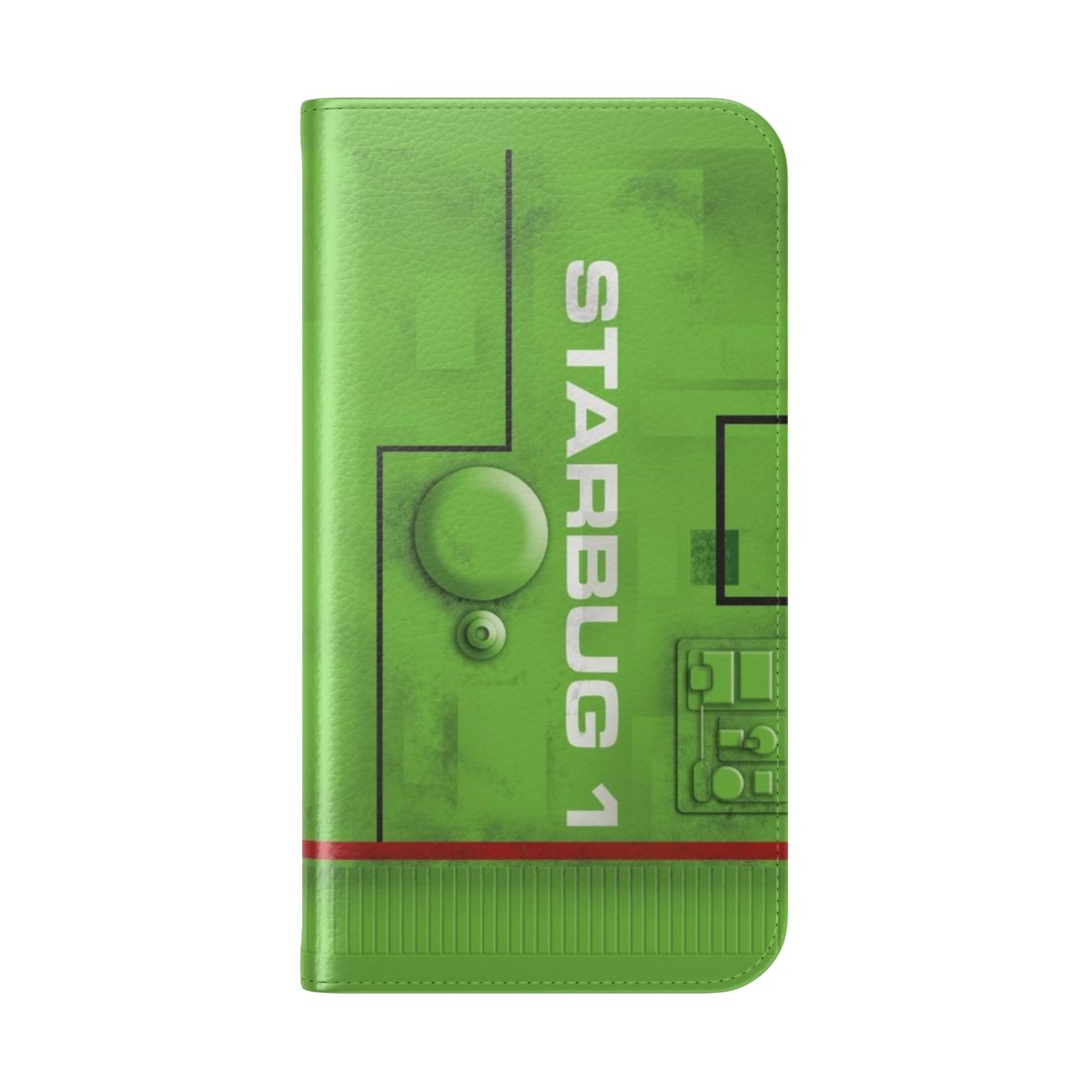 Red Dwarf-themed phone case featuring the iconic Starbug ship - Folded Back