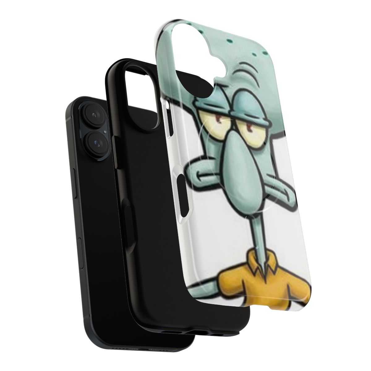 Sleek and durable phone case featuring the iconic Squidward Tentacles character from the beloved Spongebob Squarepants series. - Layers