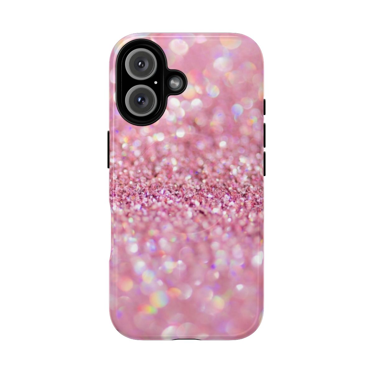 Blush pink phone case with sparkling stardust design