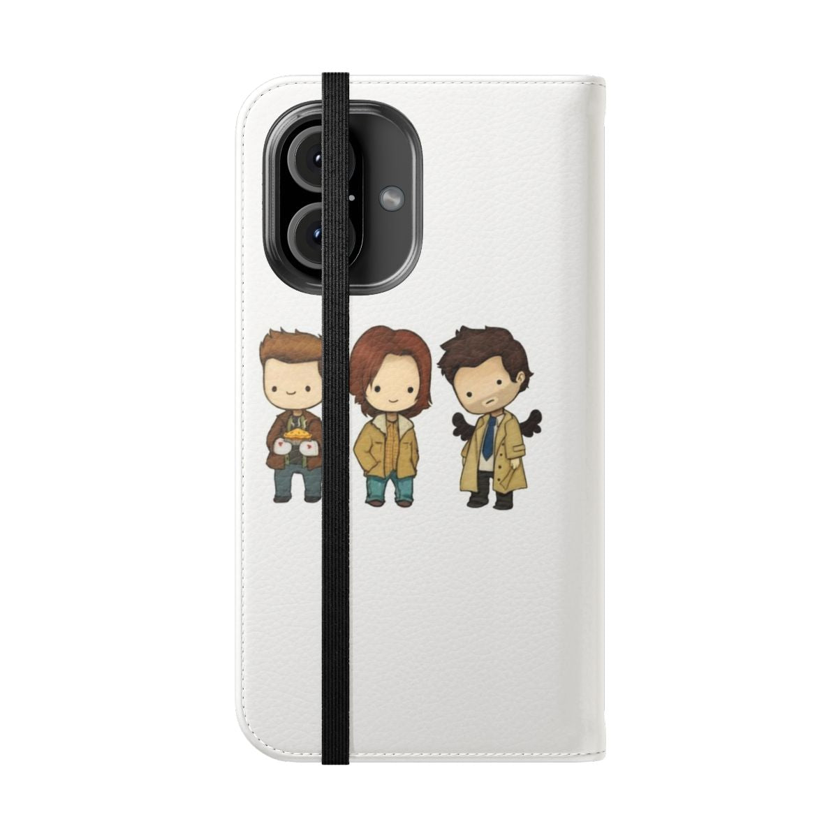 Supernatural Destiel fan art phone case with image of Dean and Sam Winchester - Folded Front