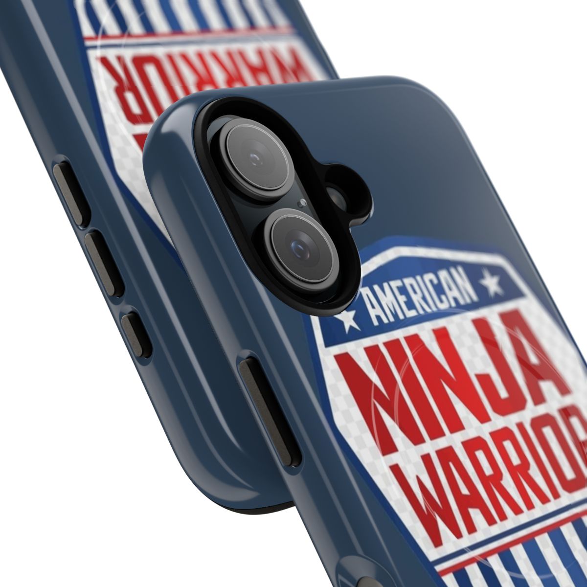 Camo-patterned tough phone case with ninja warrior design for kids - Detail