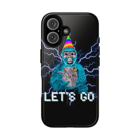 Magnetic tough phone case with Gorilla Tag-inspired design