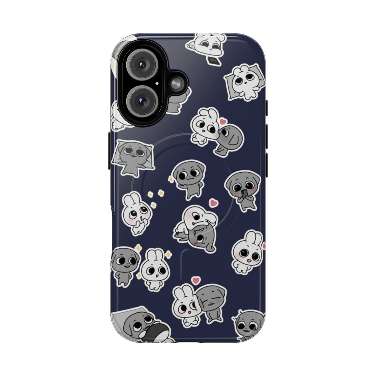 Kkamang pattern magnetic tough phone cases with cute animal designs