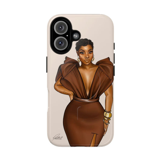 Stylish black girl illustration on a tough magnetic phone case