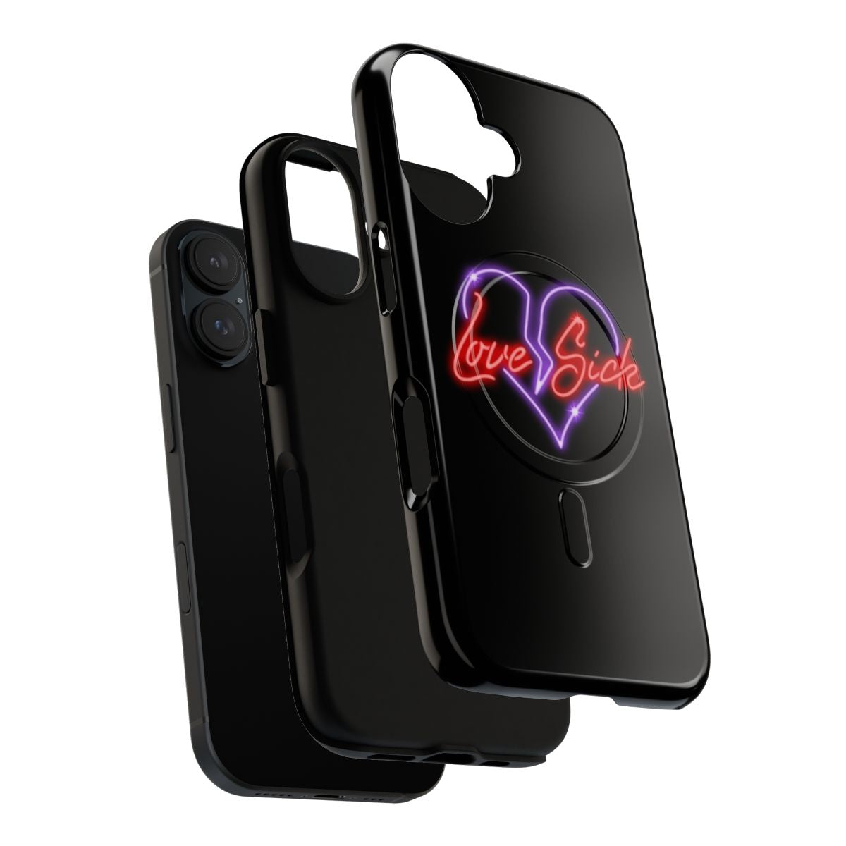 Magnetic phone case featuring a heart design inspired by Don Toliver's "Lovesick" album - Layers