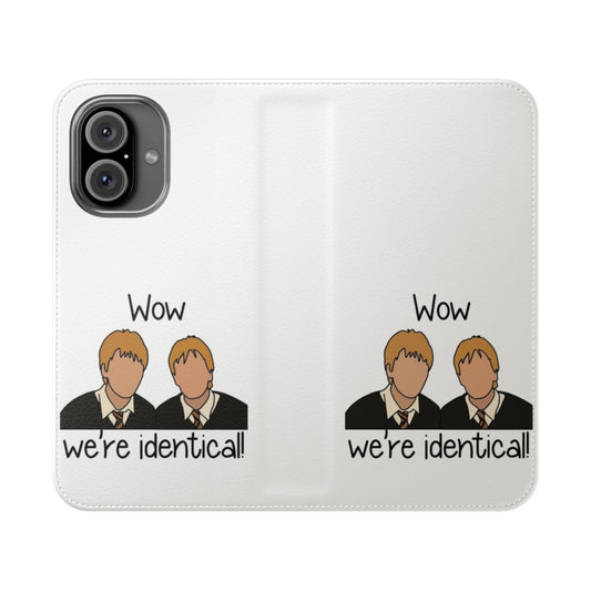 A vibrant phone case featuring the iconic Fred and George Weasley from the Harry Potter series.