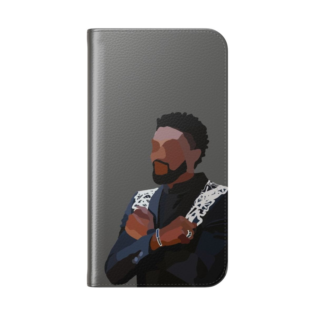 Wakanda Forever tribute phone case honoring the memory of actor Chadwick Boseman - Folded Back