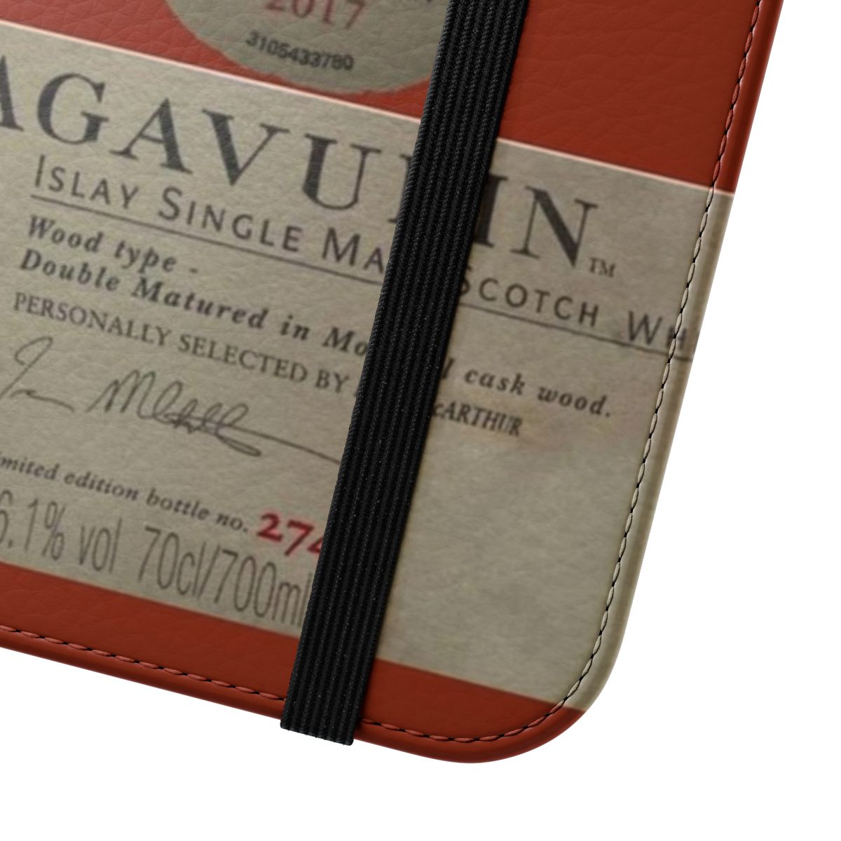 Premium Flip Cover Phone Case Inspired by Lagavulin 16 Single Malt Scotch Whisky - Close Up