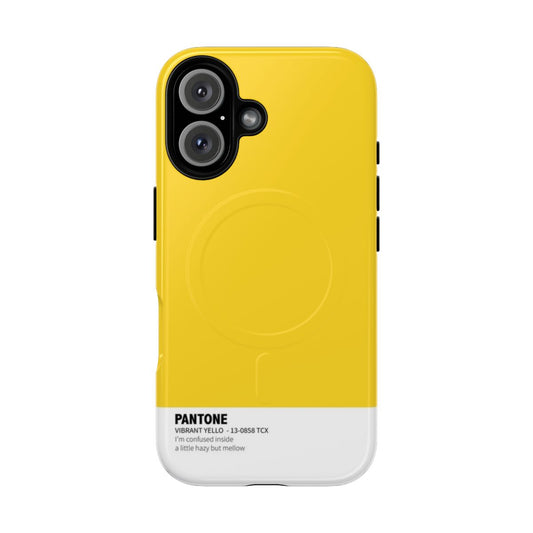 Vibrant yellow phone case with magnetic closure and tough design