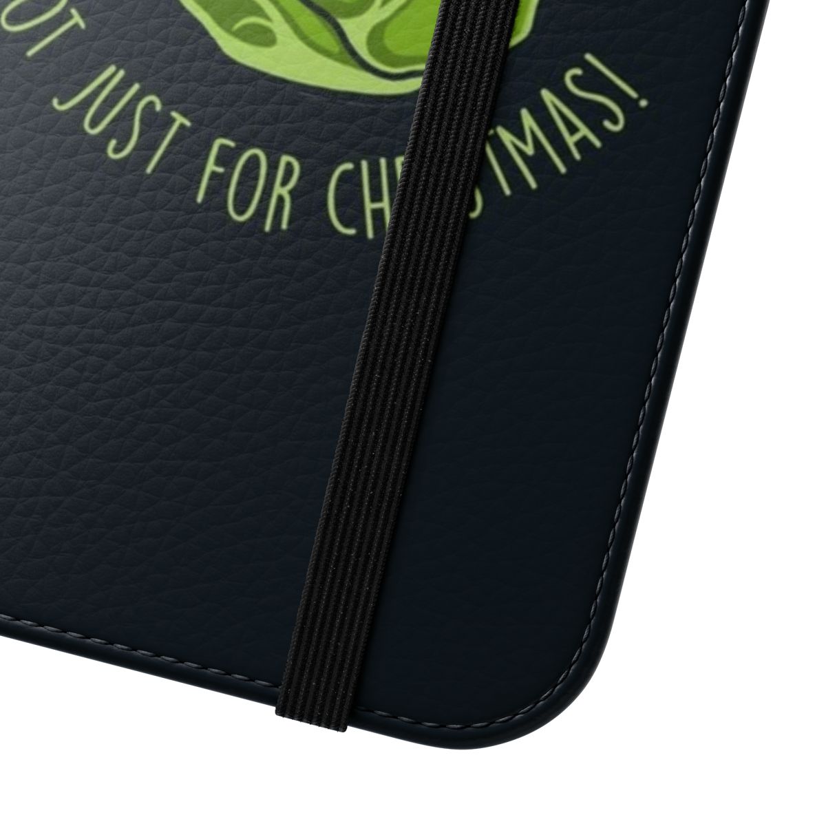 A green and white phone case with a cute sprout or brussels sprout design - Close Up