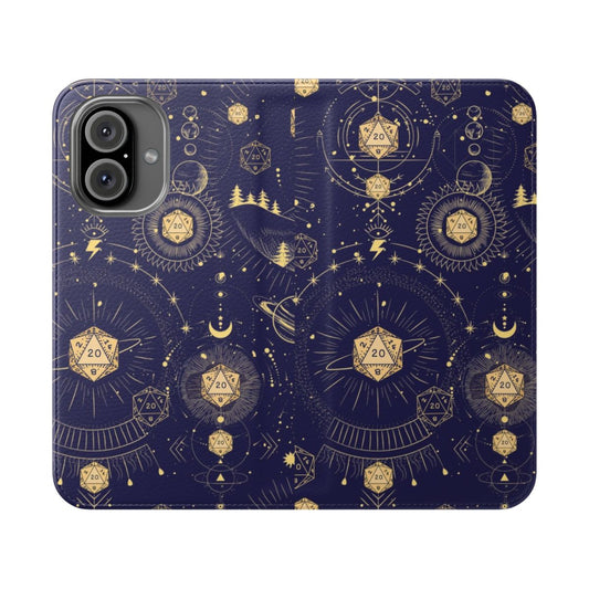 DnD-inspired phone case featuring a cosmic night sky design with stars and constellations