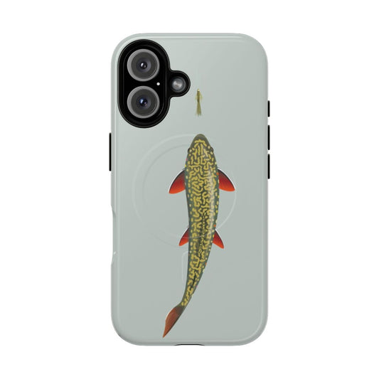 Magnetic phone case featuring a stunning aerial view of a brook trout stream