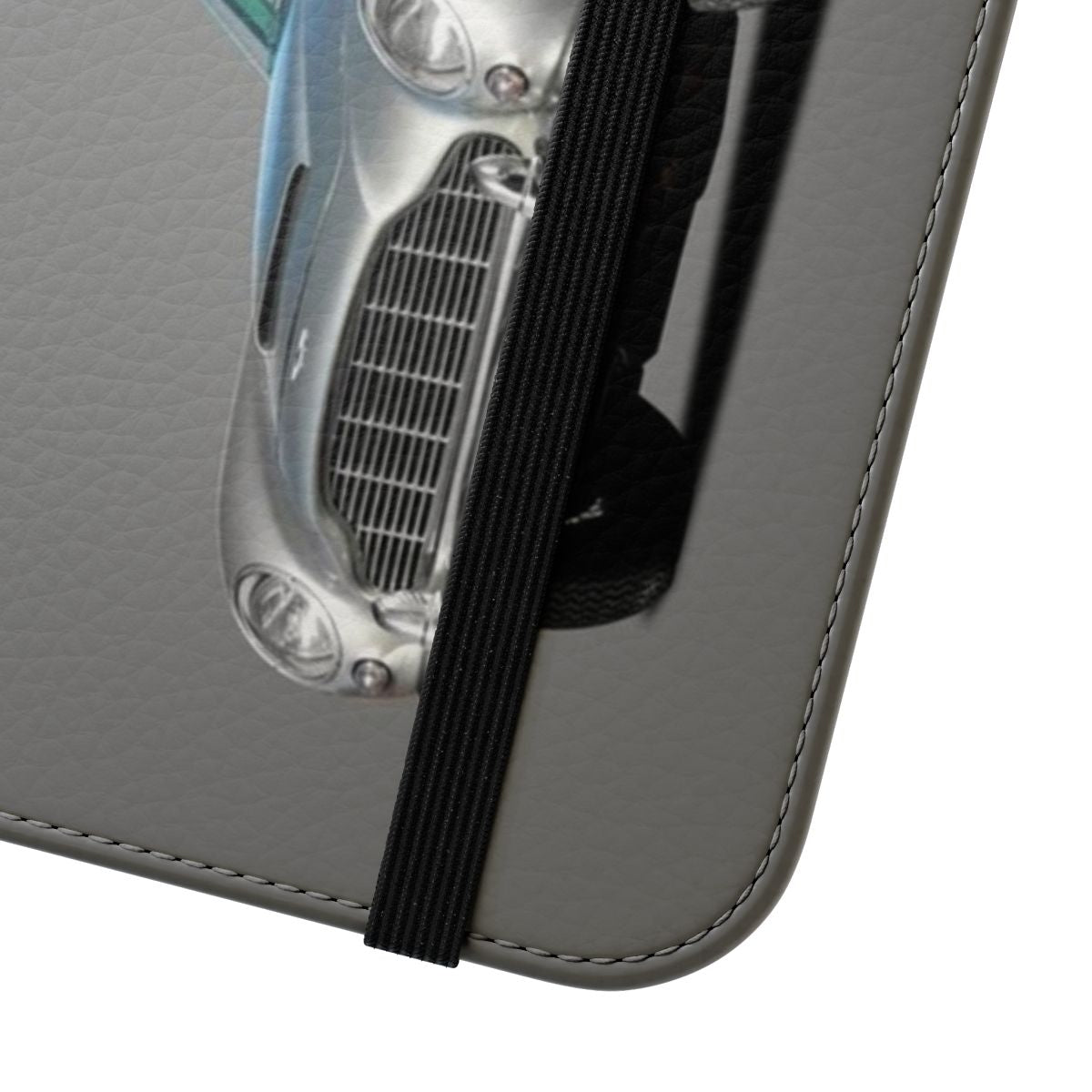 Vintage Aston Martin DB5 inspired flip cover phone case - Close Up