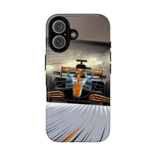 Mclaren-inspired phone case with minimalist design for Formula 1 fans